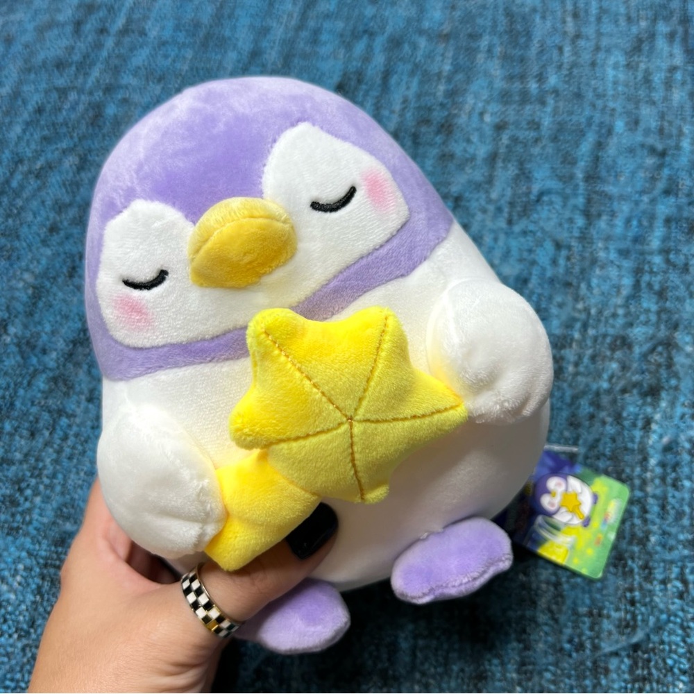 Takashoji Purple Penguin Wishing Star 7" Plush Stuffed Animal Japan NWT